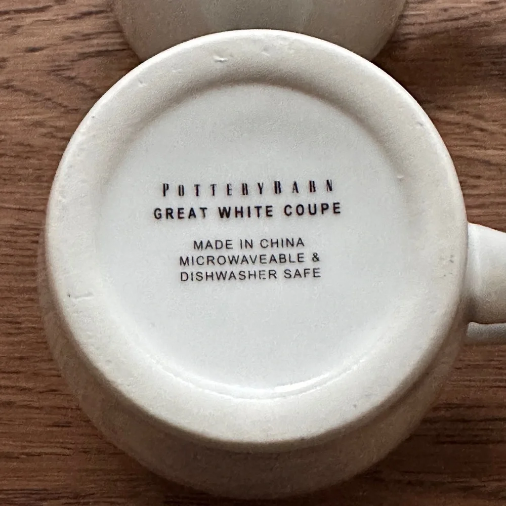 Pottery Barn Great Coupe Late Mugs Set of Two